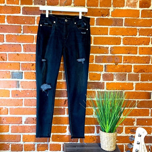 Joe's Jeans Denim - Joe’s Jeans Distressed Stretch Skinny Black, Size 29